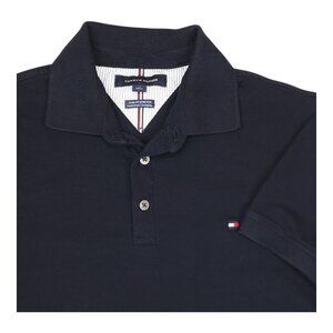 Tommy Hilfiger Mens Slim Fit Stretch Polo Shirt M Navy Blue Cotton